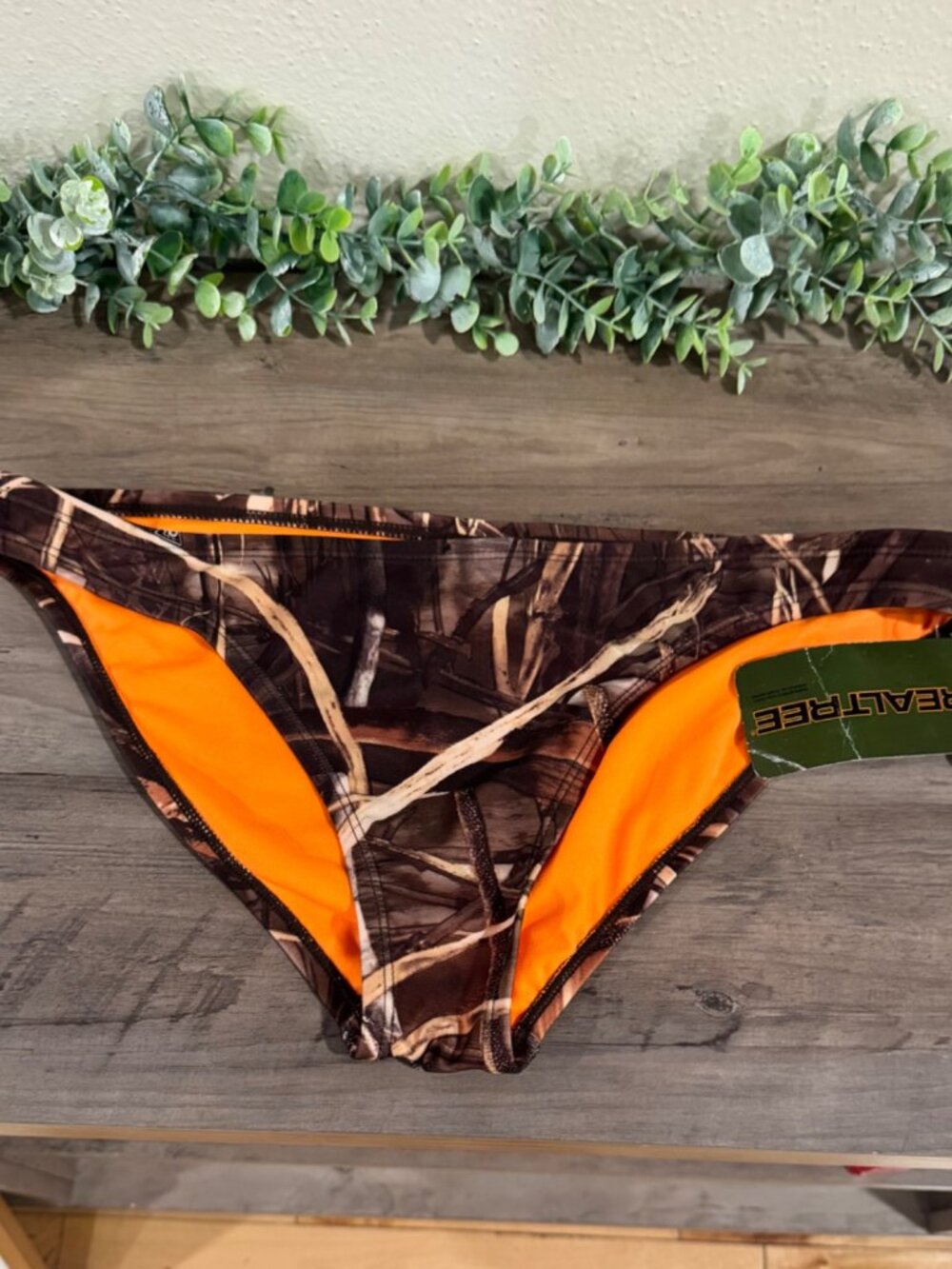 Realtree Max-5 Camo Hipster Bikini Bottoms XL Orange Reversible NWT